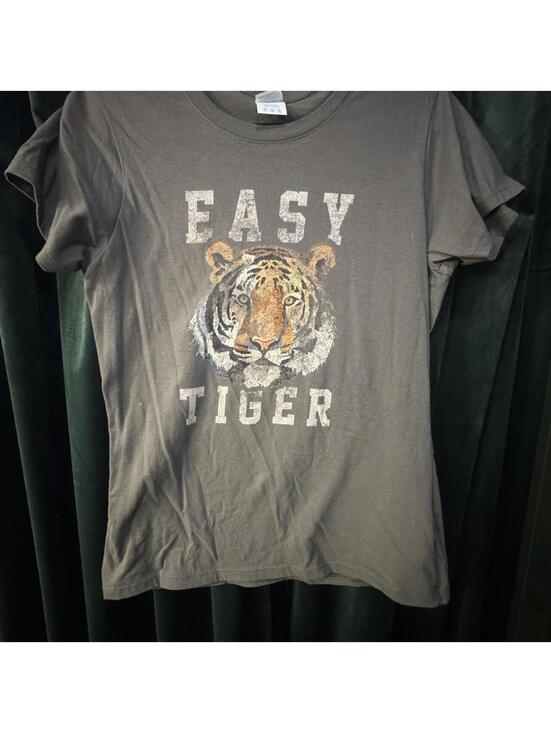 Tops - Easy Tiger Women's Grey and Black Tshirt